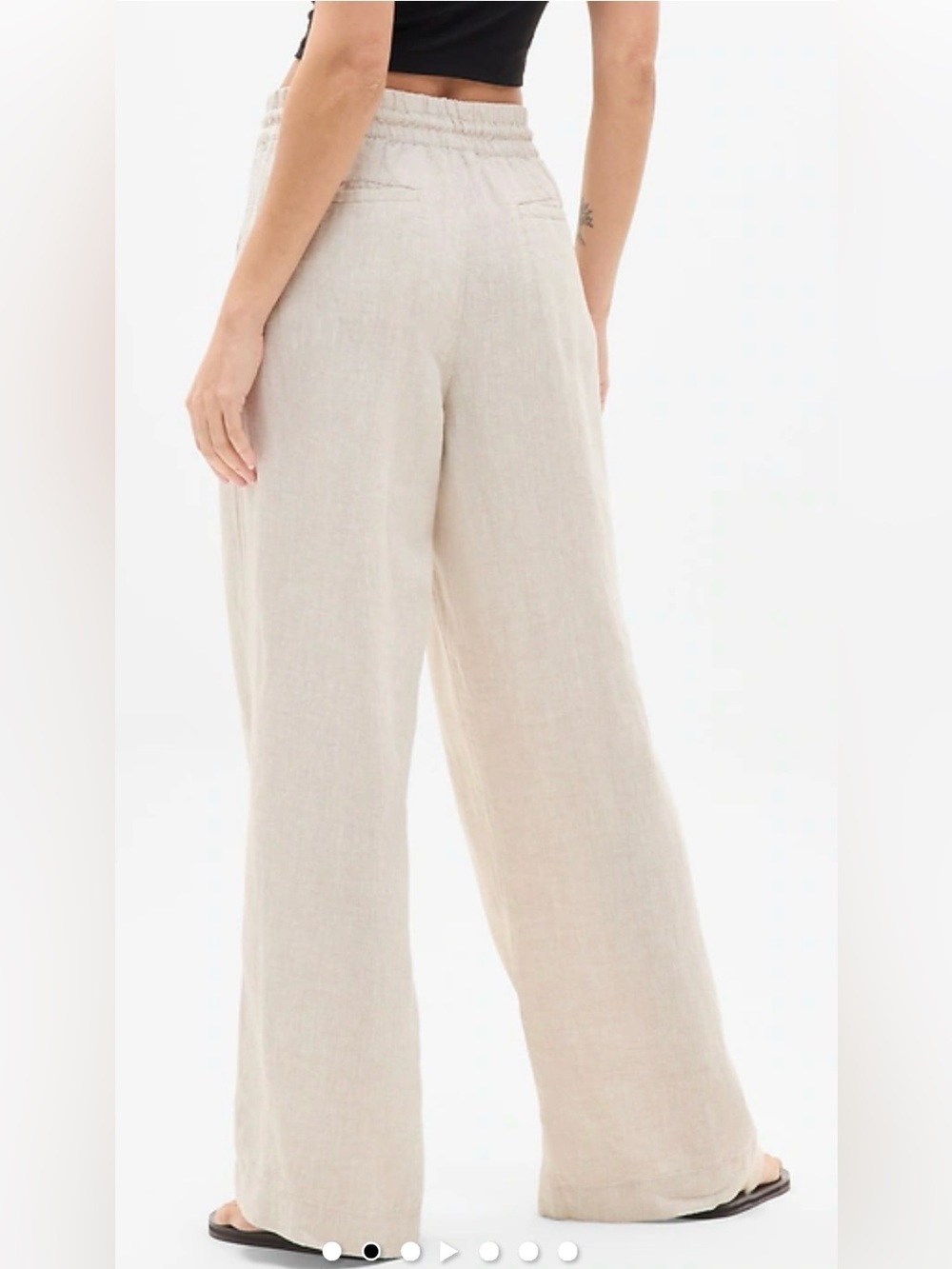 Athleta Retreat Linen High Rise Wide Leg Pant | Color: Undyed | size S - Picture 2 of 10